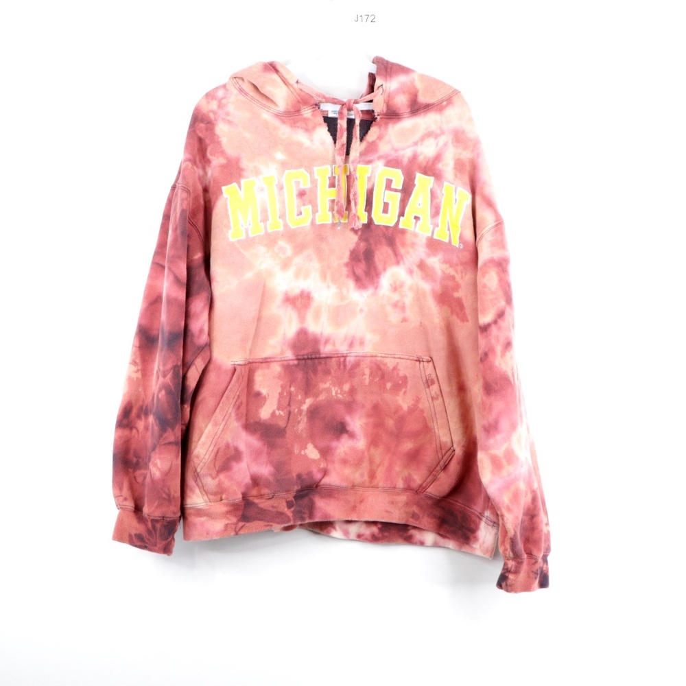 90s Men XL University of Michigan Acid Wash Hoodie